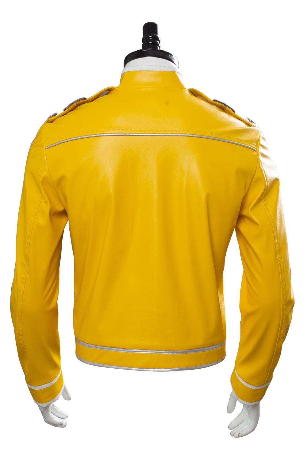 Harrypetter Costume de Cosplay Rock Star pour Homme Bande Rock des Années 80 Steampunk Veste en Cuir pour Concert de Wembley Jaune, M