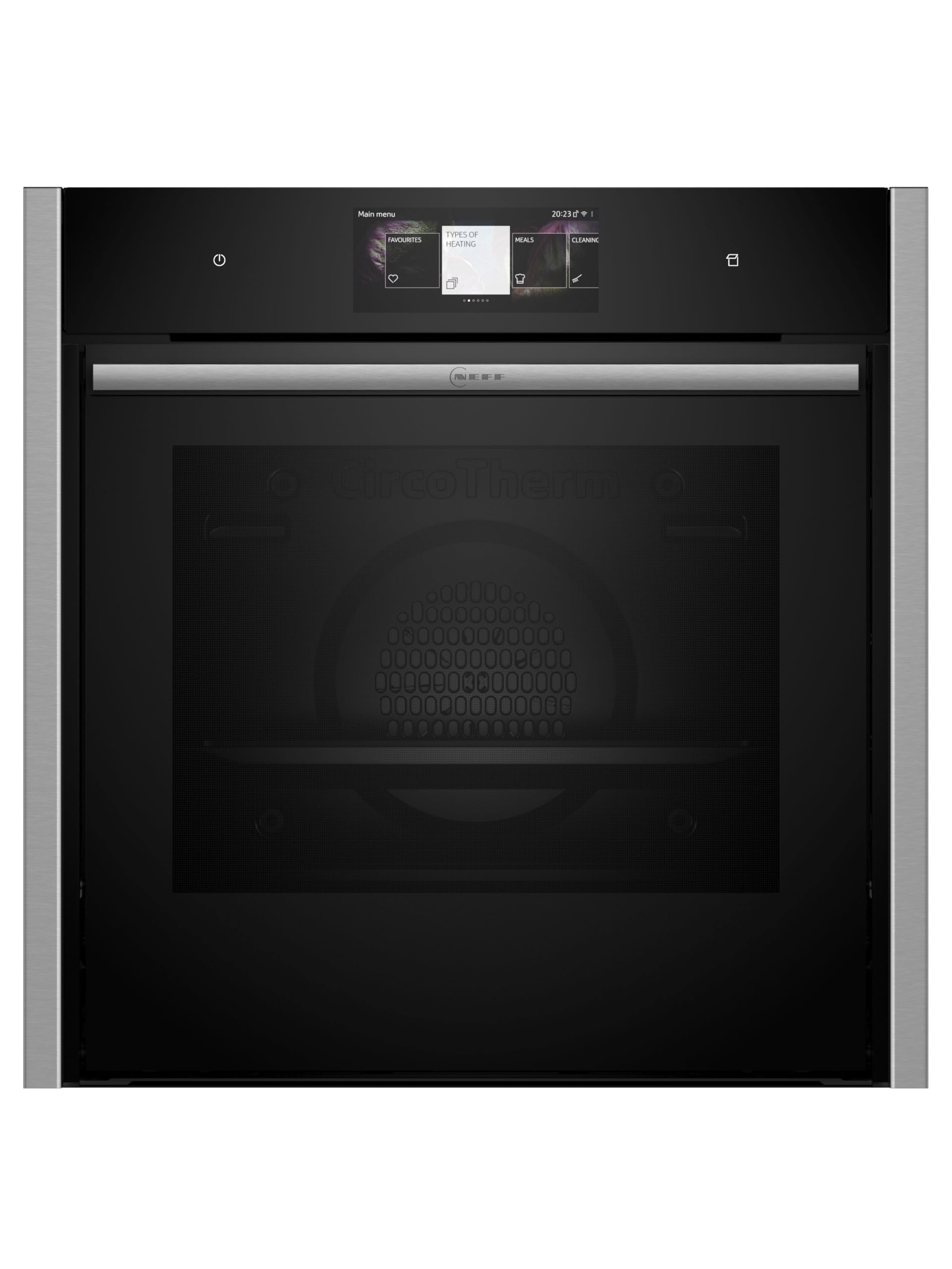 NEFF B64FT33N0, N 90, Einbau-Dampfbackofen, Integrierbarer Backofen 60 x 60cm, Slide&Hide, Full Touch TFT-Display, Multipoint Bratenthermometer, Soft Open & Close, Schwarz
