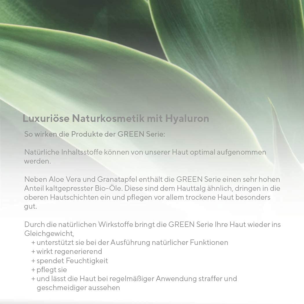 hyapur® - GREEN krem na dzień 50 ml – naturalna pielęgnacja na dzień do pielęgnacji przeciwstarzeniowej z ekologicznym wegańskim kosmetykiem z Berlina