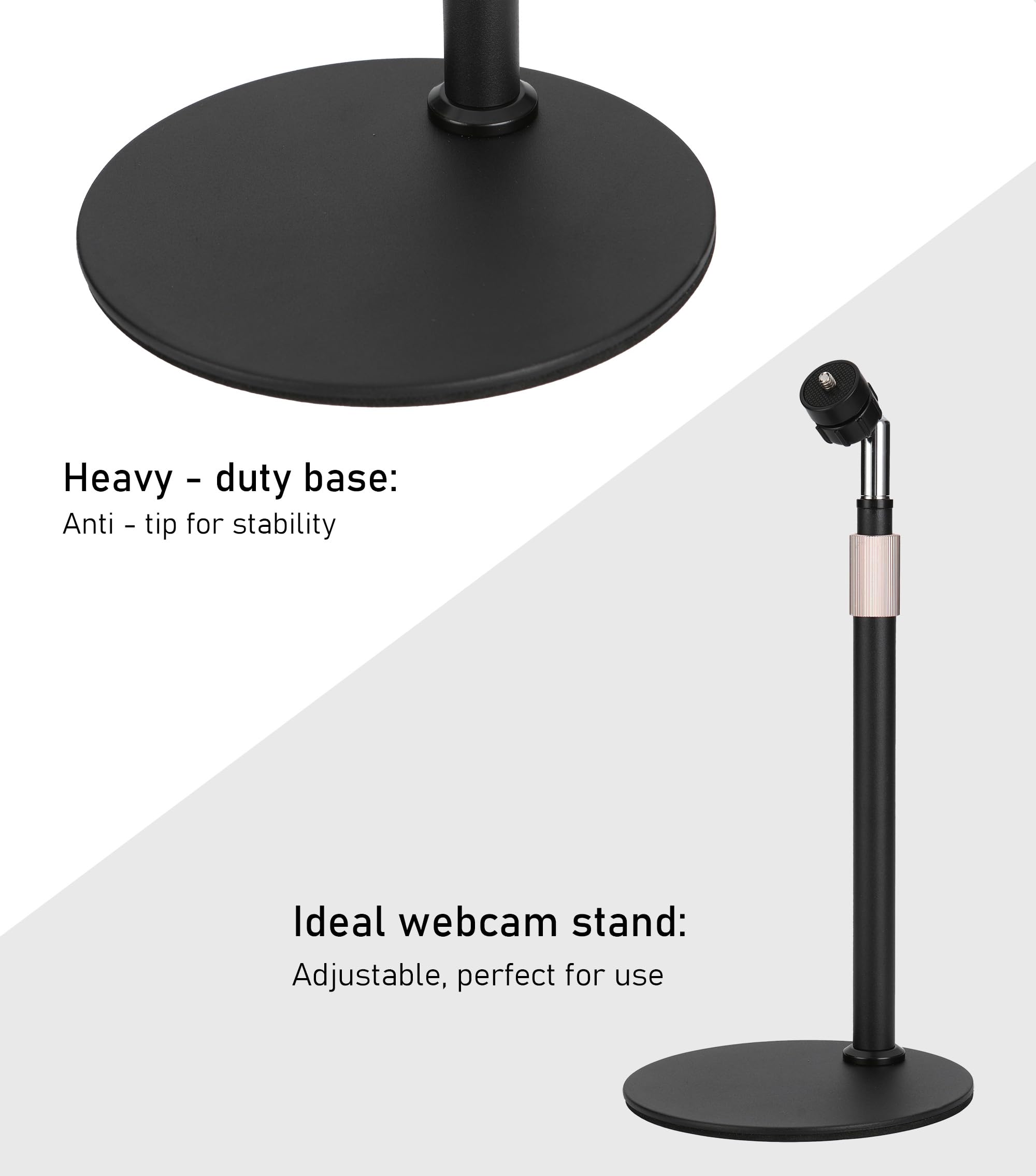 B15 Supporto da tavolo per webcam/cellulare tutto in metallo, supporto orientabile a 360° per webcam C960 C930e C930 C920 C920S C922x C922 Brio 4K C925e C615 e altri dispositivi con