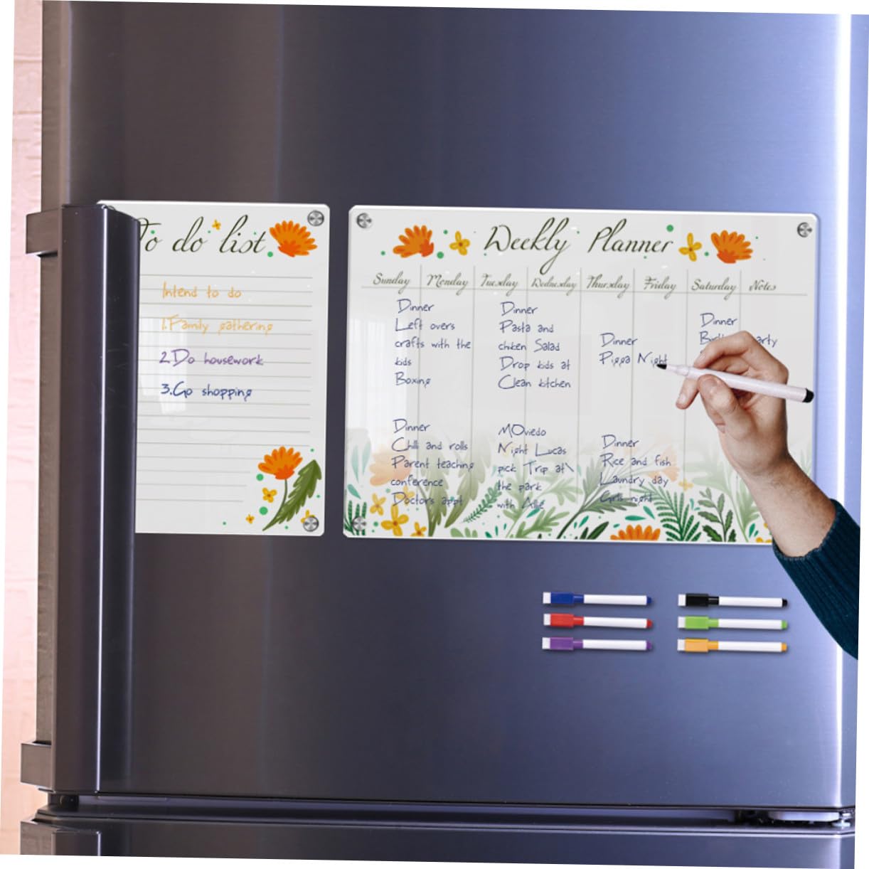 Gatuida Calendario Lavagna Magnetica Trasparente Acrilico A3+a4 8 Pezzi Promemoria Programmato Cancellabile Per Frigorifero Organizzazione Casa Ufficio Scuola