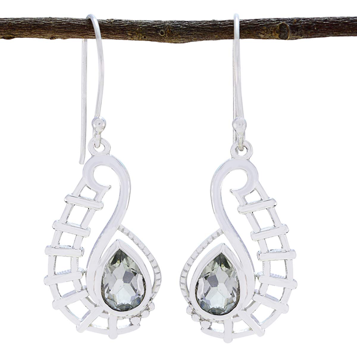 Boucle d'oreille pour les femmes RIYO en améthyste verte 925 - 5