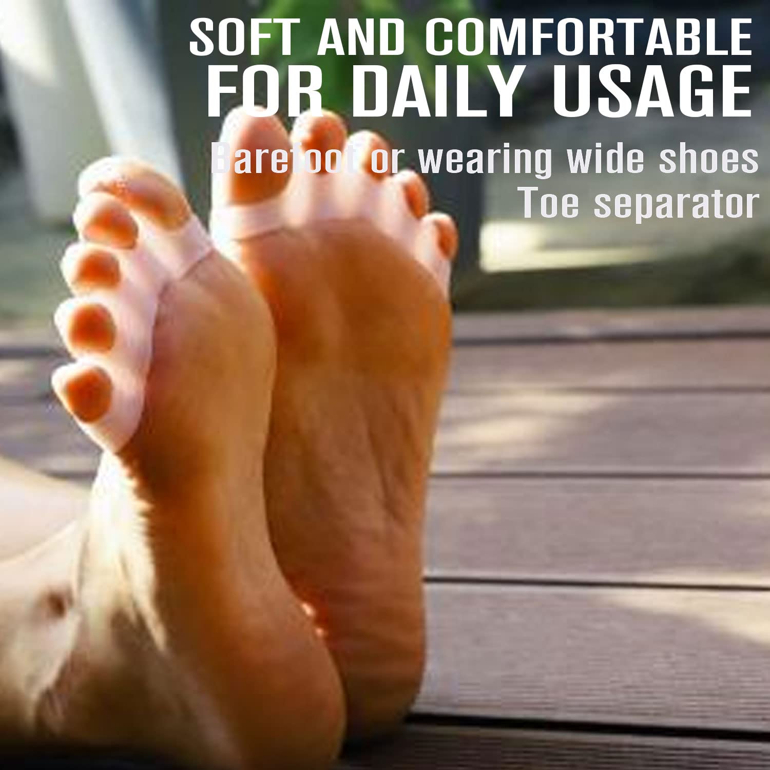 Separador Dedos Pie [6X], separadores de dedos de los pies, silicona mejorada, 0% BPA, separador dedos pie silicona ortopedicos, Ajuste Ballet Yoga Atletas (blanco)