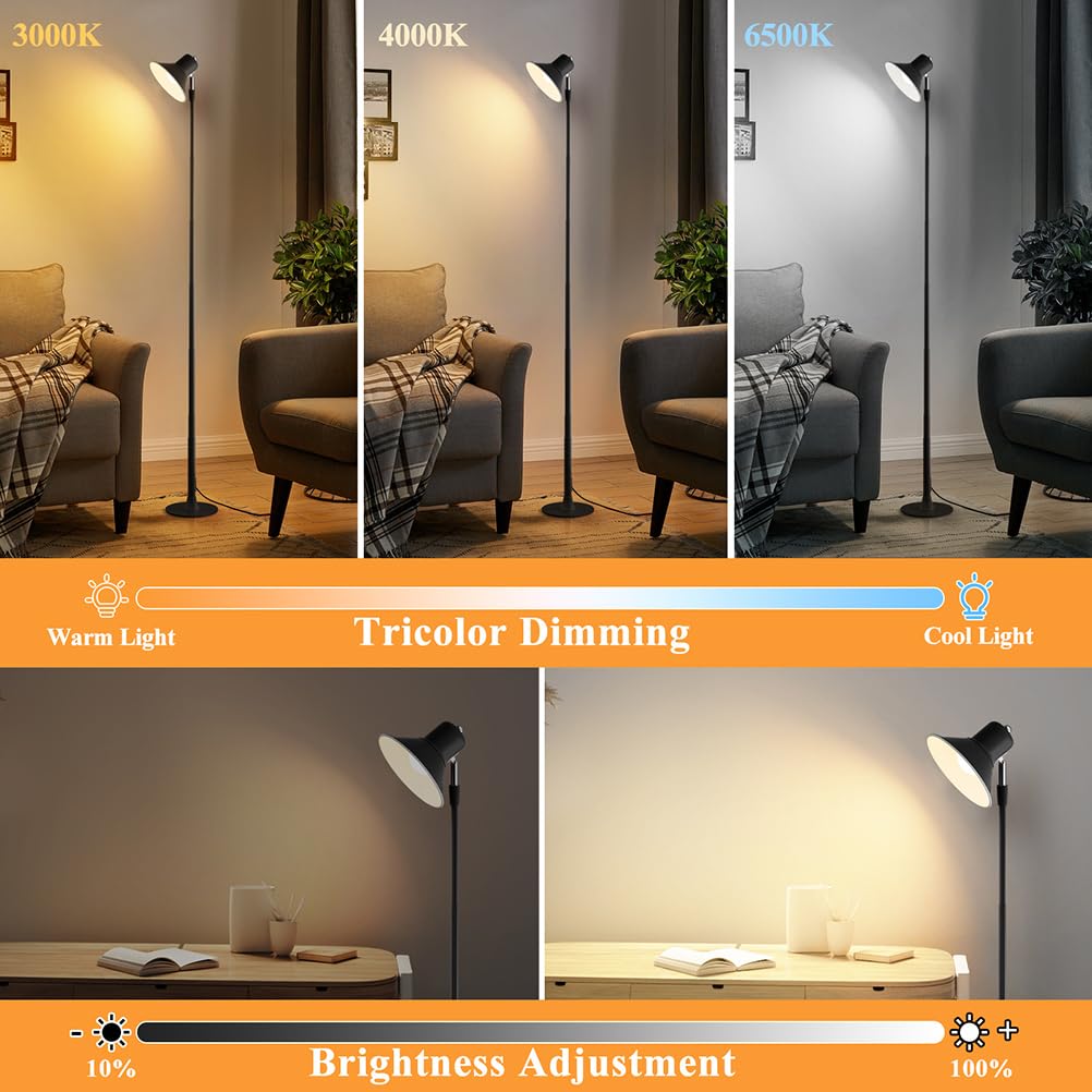 AoLa LED Tischlampe Höhenverstellbar, Standleuchte mit USB Stecker und Kabel Verstellbare Tischleuchte Dimmbare mit Schalter Teleskop Stehlampe Nachttischlampe für Schlafzimmer Arbeitszimmer Büro