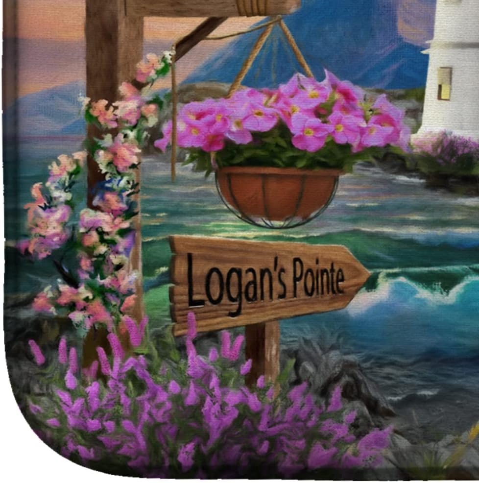 Caroline's Treasures PTW2070DDM Logan's Pointe Lighthouse Golden Retriever Dish Drying Mat Absorbent Dish Drying Mat Pad for Kitchen Counter Dish Drainer Mat for Countertop, 14 x 21", Multicolor