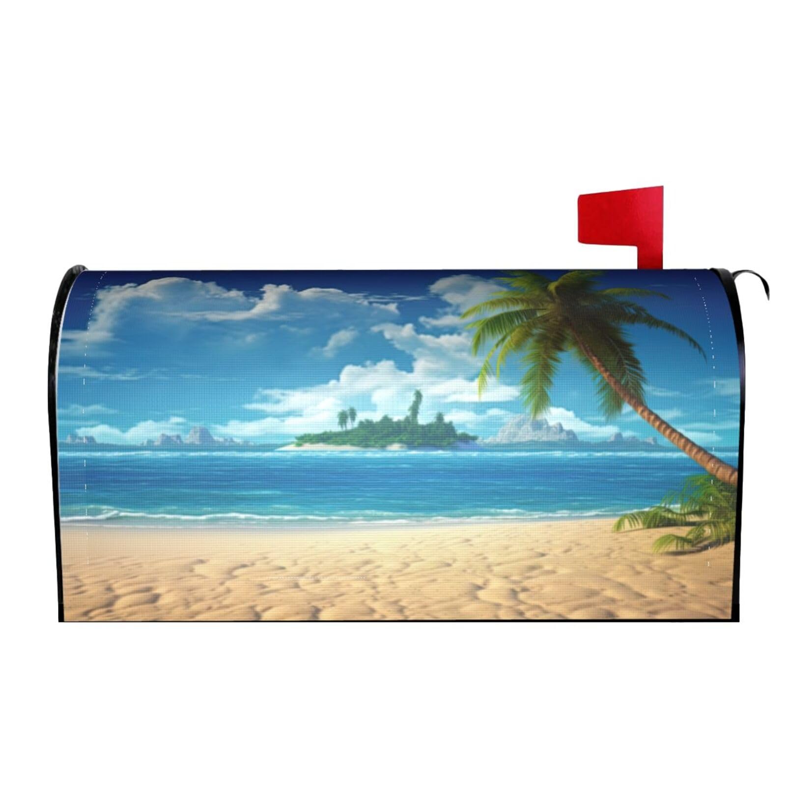 Summer Beach Palm Trees 02 Mailbox Covers Magnetic Wraps Post Letter Box Cover Garden Home Decor