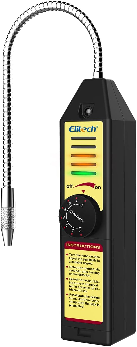 Elitech WJL-6000S Freon Leak Detector Halogen Leak Detector Refrigerant Gas Leakage Tester HVAC Air Condition R22 R410A R134A CFCs HCFCs HFCs Indicator High Accuracy