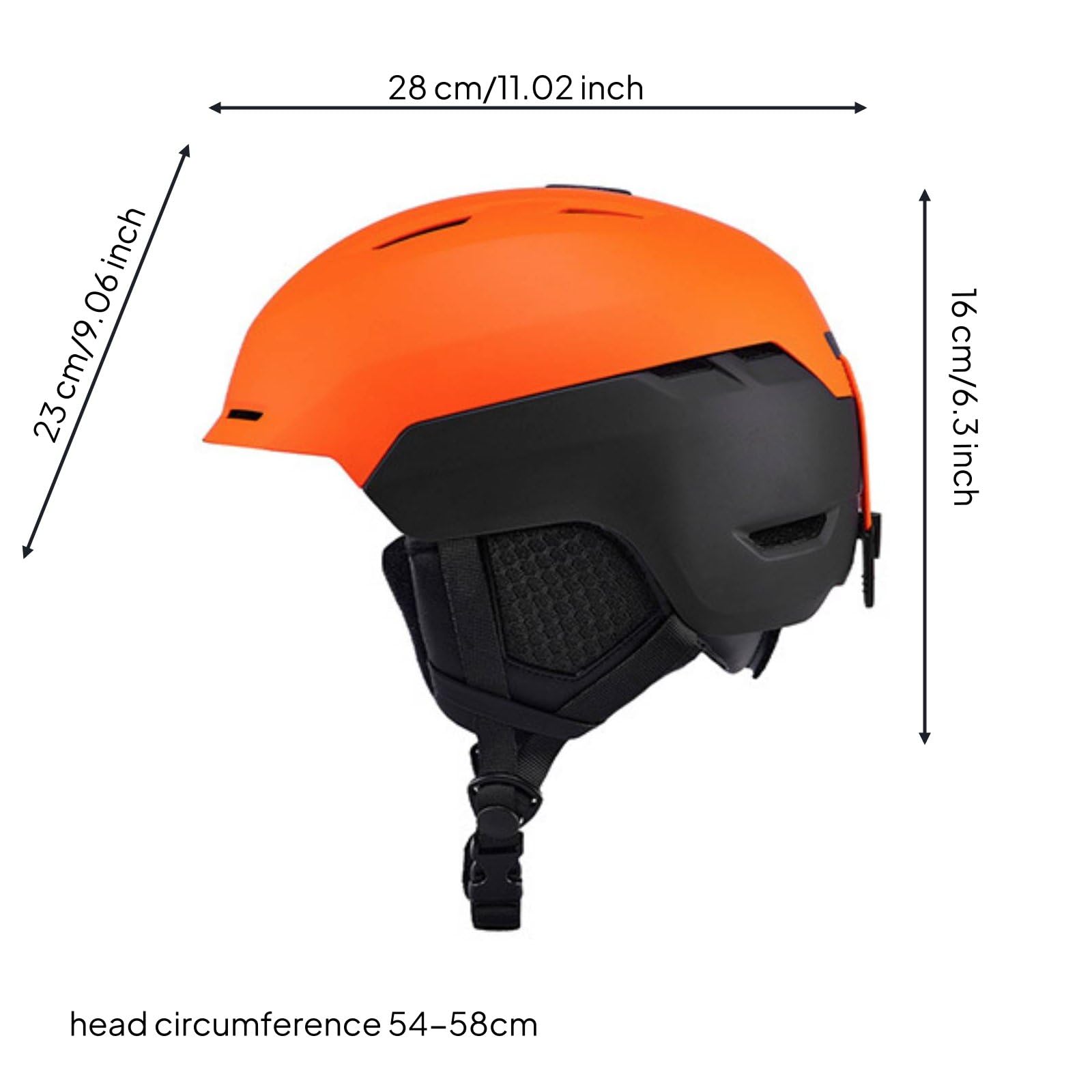 Milageto Casco Sport Invernale Casco Casco Snowboard Casco Neve con Calotta Pc Nucleo E Fodera Morbida con Paraorecchie Integrati E Aerazione Strategica Adatto