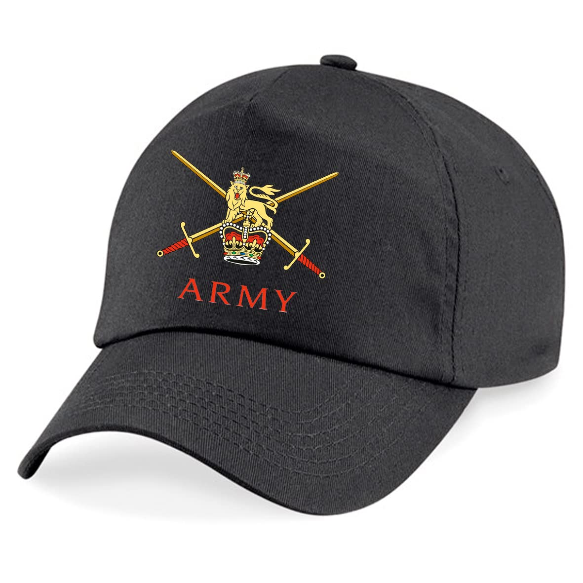 PSave British Army Insignia Embroidered Baseball Cap British Army Military Embroidery (Black)