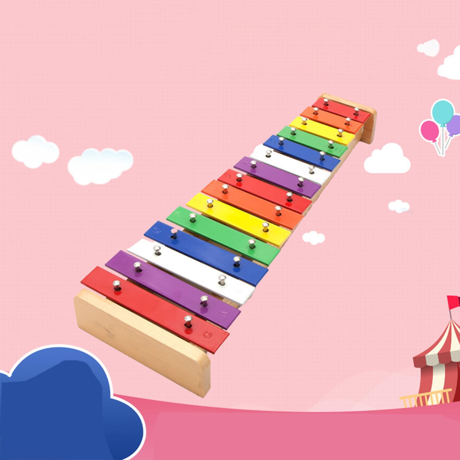 Xilófono de madera de 15 tonos, xilófono educativo colorido con baquetas Xilófonos Instrumentos musicales para el aprendizaje de educación temprana
