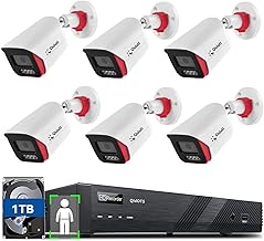 QIDOTS 6 Channel CCTV Combo Set 4K 8 MP IP Bullet Cameras with 8 Channel NVR 6pc Metal Body Bullet IP Camera ColourVu Dual Mode with 1TB Hard Disk with 8-Port POE Switch