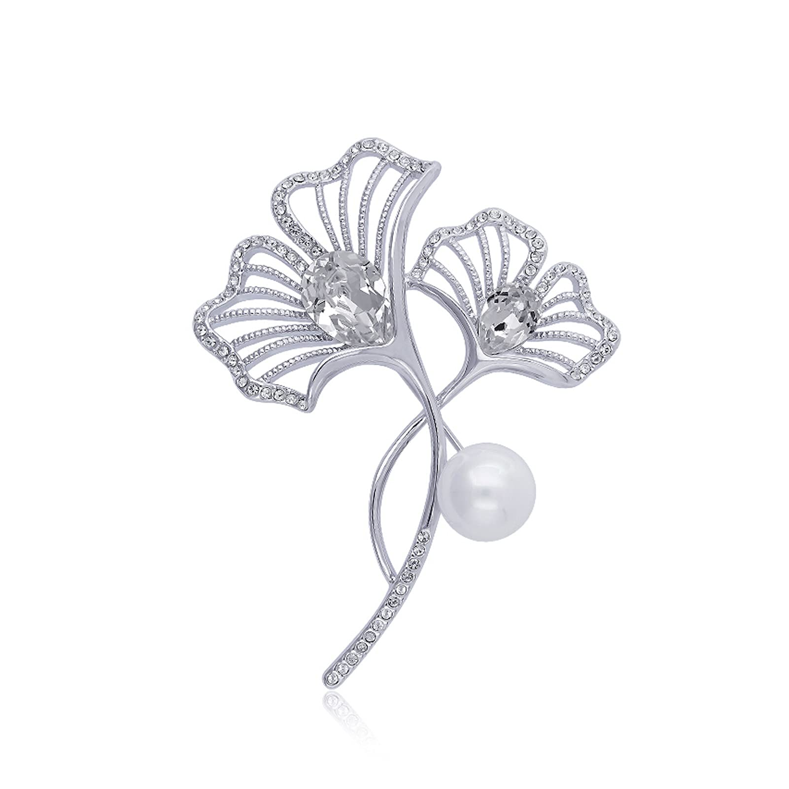 WXKAGF Broche de Mujer Broches de Perlas de Moda Broche de Cristal Elegante Accesorios de Cuello Blanco multifuncionales Pin de Solapa para Chaqueta, Bufanda, Vestido o chales Broches exquisitos