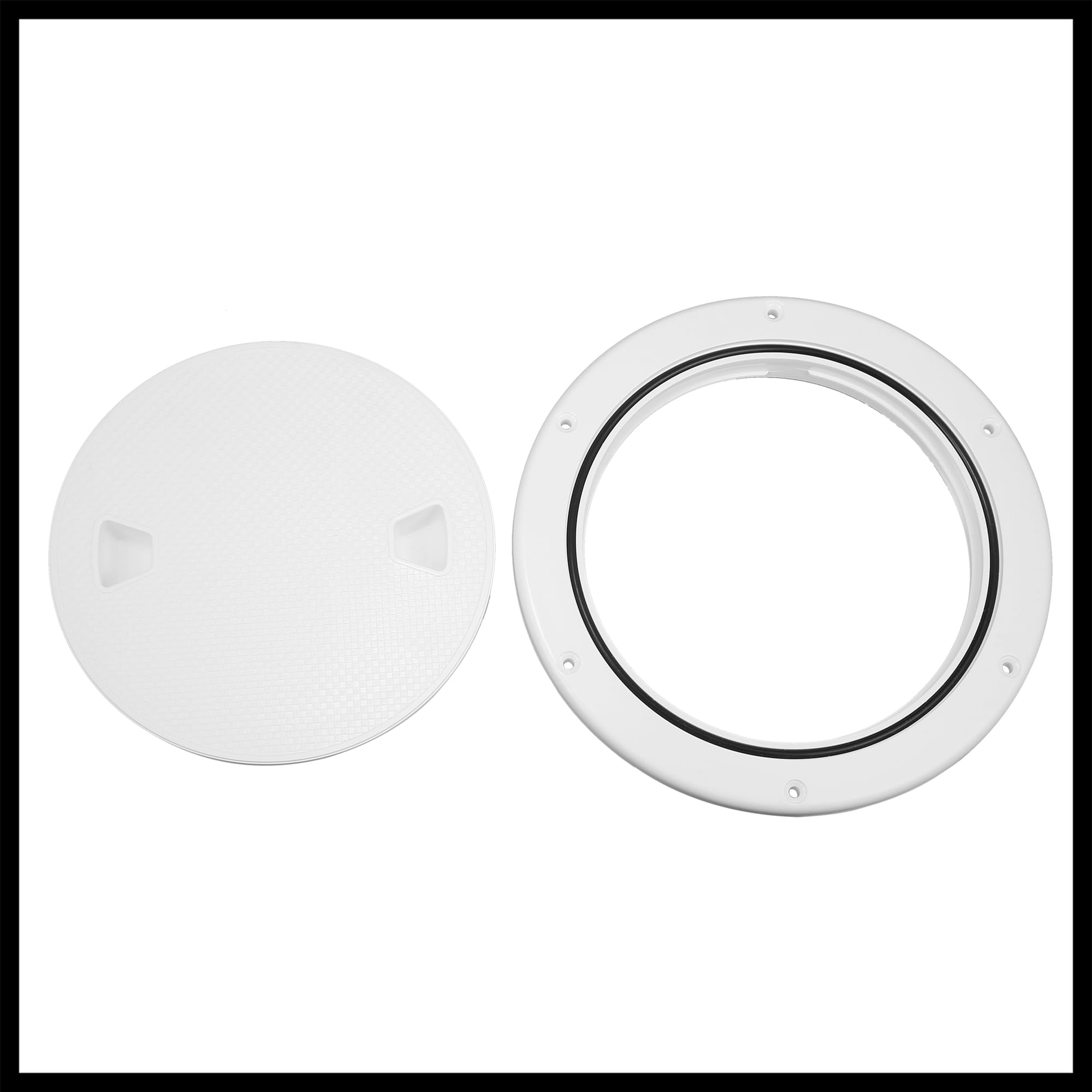 Hihaha 8" Boat White Circular Inspection Hatch Deck with Detachable Cover Durable Material - Image 4