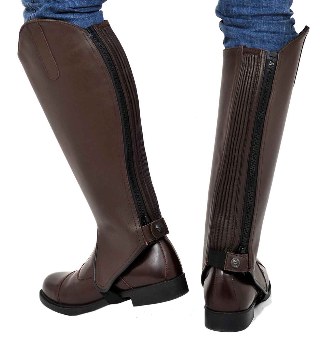 Ghette in Pelle con Interni in Tessuto Sintetico Amara