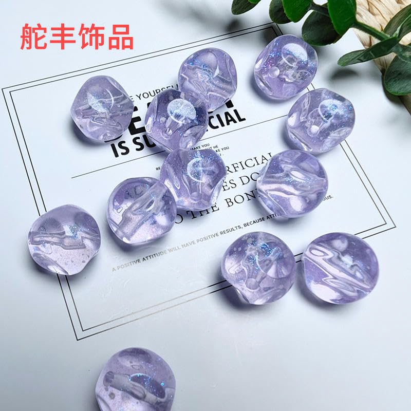 17MM 180 pièces Perles Rondes en Acrylique Couleur Fruit pour la Fabrication de Bijoux Bracelet Tresse Perles de Cheveux Artisanat