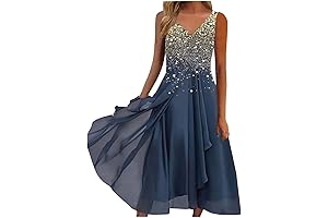 SNKSDGM Womens Crewneck Plain Summer Trendy Sleeveless Dress with Pockets Belt Party...