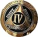 Recoverychip 4 Year AA Medallion Elegant Black Gold Silver Bi-Plated Alcoholics Anonymous Sobriety Chip