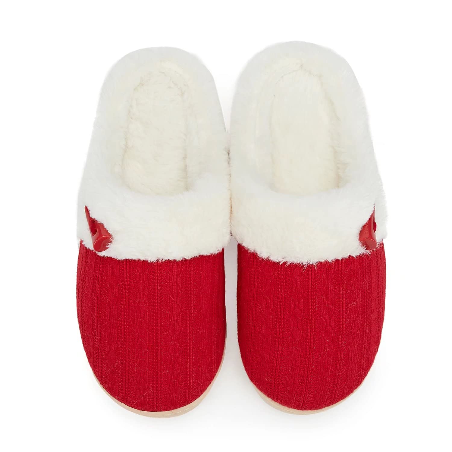Women's Comfy House Slippers Memory Foam Fuzzy Bedroom Scuffs Slippers Indoor Outdoor Anti Skid Home Slippers Shoes with Warm Plush Lining