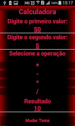 Calculadora Simples - Tema Dark e Tema Brasileiro