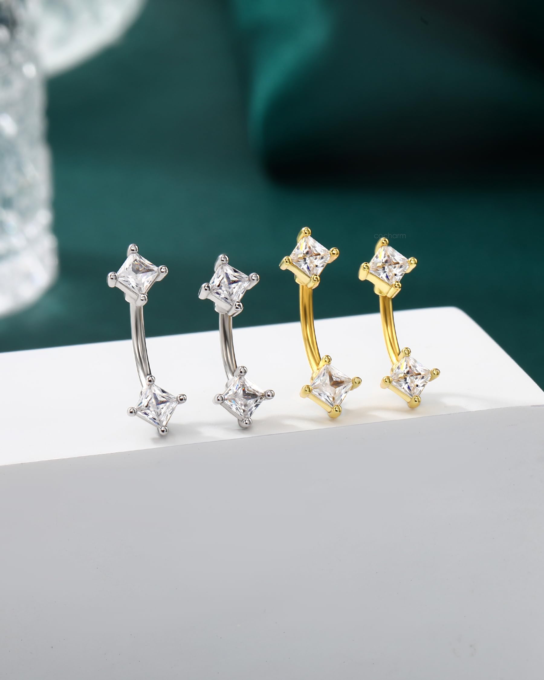 COCHARM Minimalist Rook Earrings 16G Rook Piercing Jewelry Stainless Steel Eyebrow Rings for Women Men Dainty Lobe Earrings 6/8MM: YG-6MM