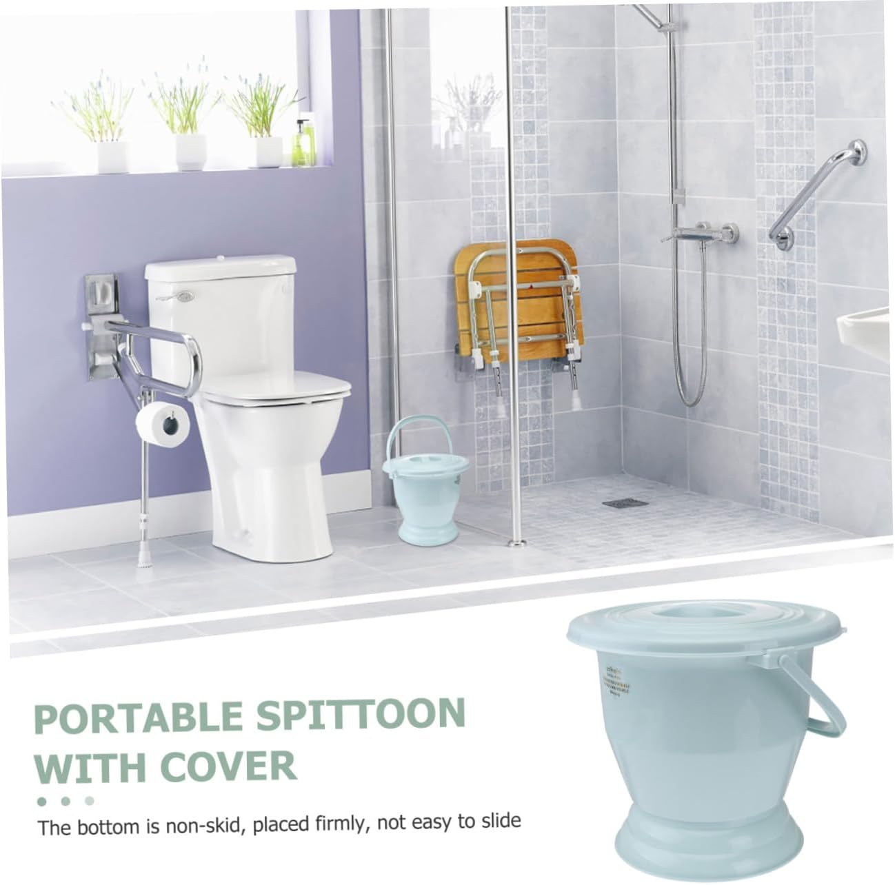 1pc Portable Plastic Bedpan Handle Leakproof Urine Pot for Household Use Easy to Carry Non-Slip Base for Adults and Pregnant Women