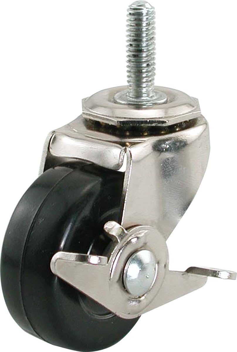 Shepherd Hardware 9496 3-Inch Soft Rubber Threaded Stem Caster with Side Brake, 3/8-Inch Stem Diameter, 150-lb Load Capacity , Black : More,Benny: Industrial & Scientific