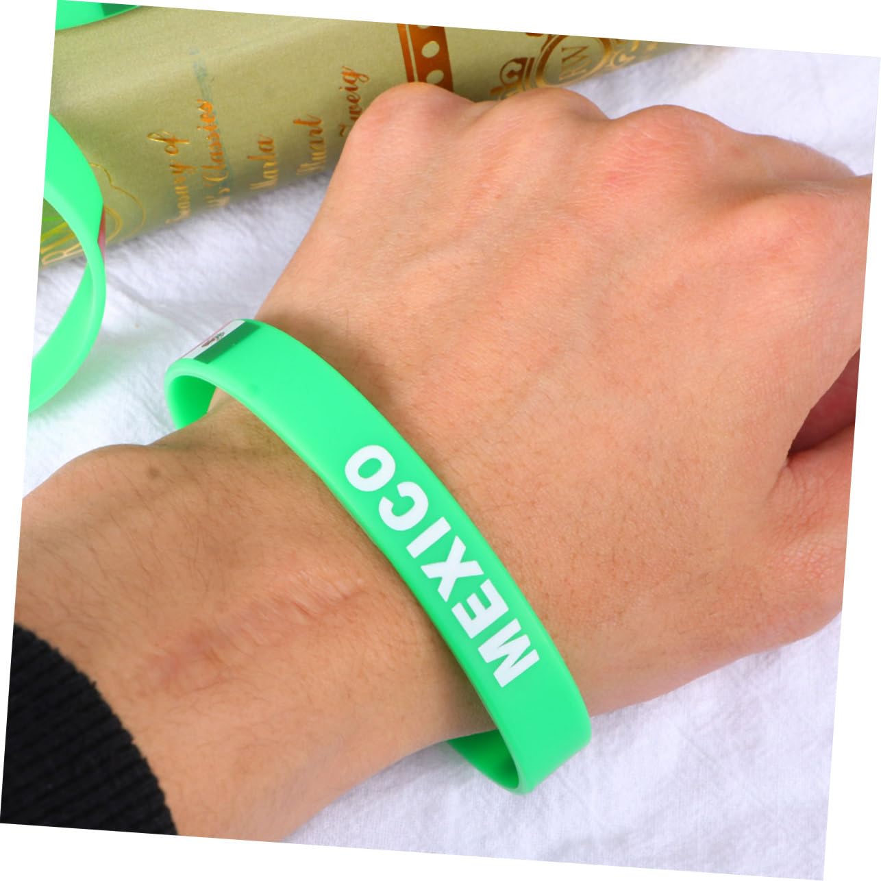 POPETPOP 5Pcs Country Flag Silicone Wristbands Soft Comfortable Sports Bracelets for Games Competitions and International Matches Mexico Fits