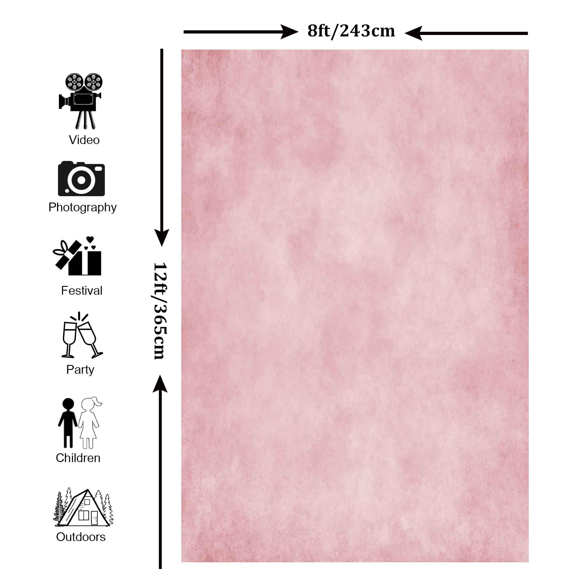 Telón de fondo de fotografía profesional rosa abstracto de 8 x 12 pies para retratos de adultos, accesorios de fotografía, estudio de sesión de fotos, estudio con bolsillo de tela de poliéster