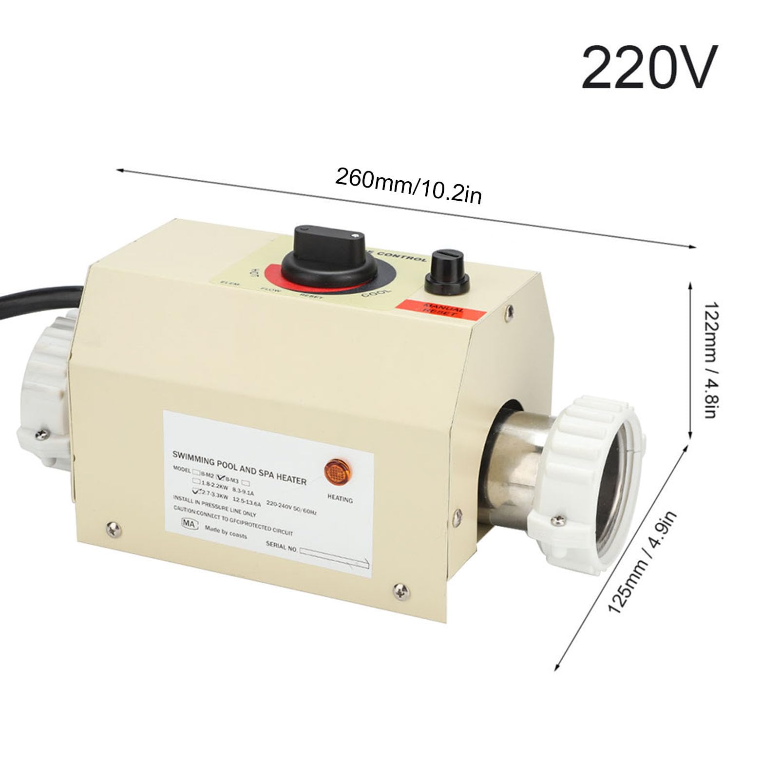 MINI TERMOSTATO CALENTADOR DE AGUA PARA PISCINA MASAJE PISCINA SPA BAÑO (EU Style)