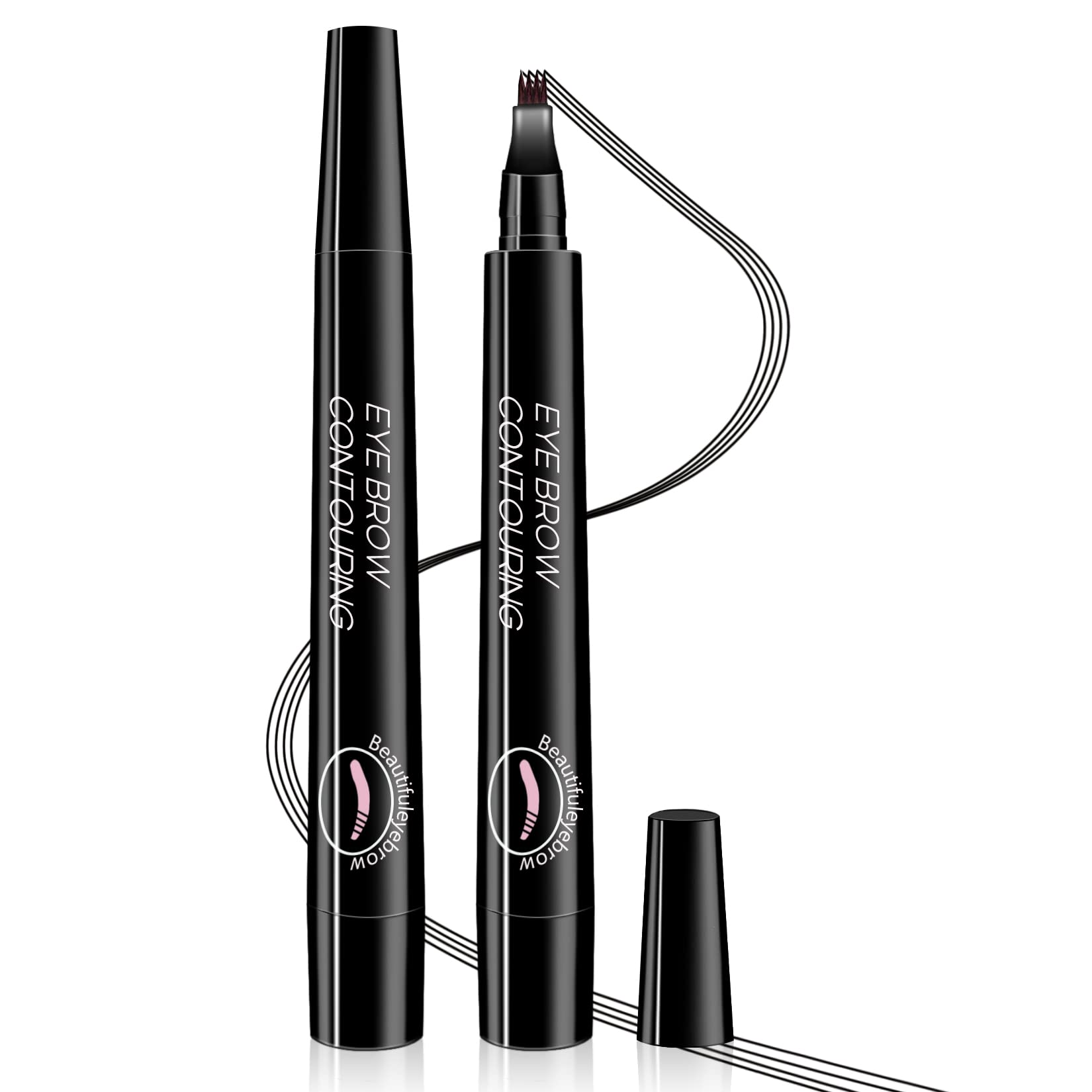 Waterproof Eyebrow Pencil - Natural Looking Long-Lasting Brow Tool, 1 PC Natural Black