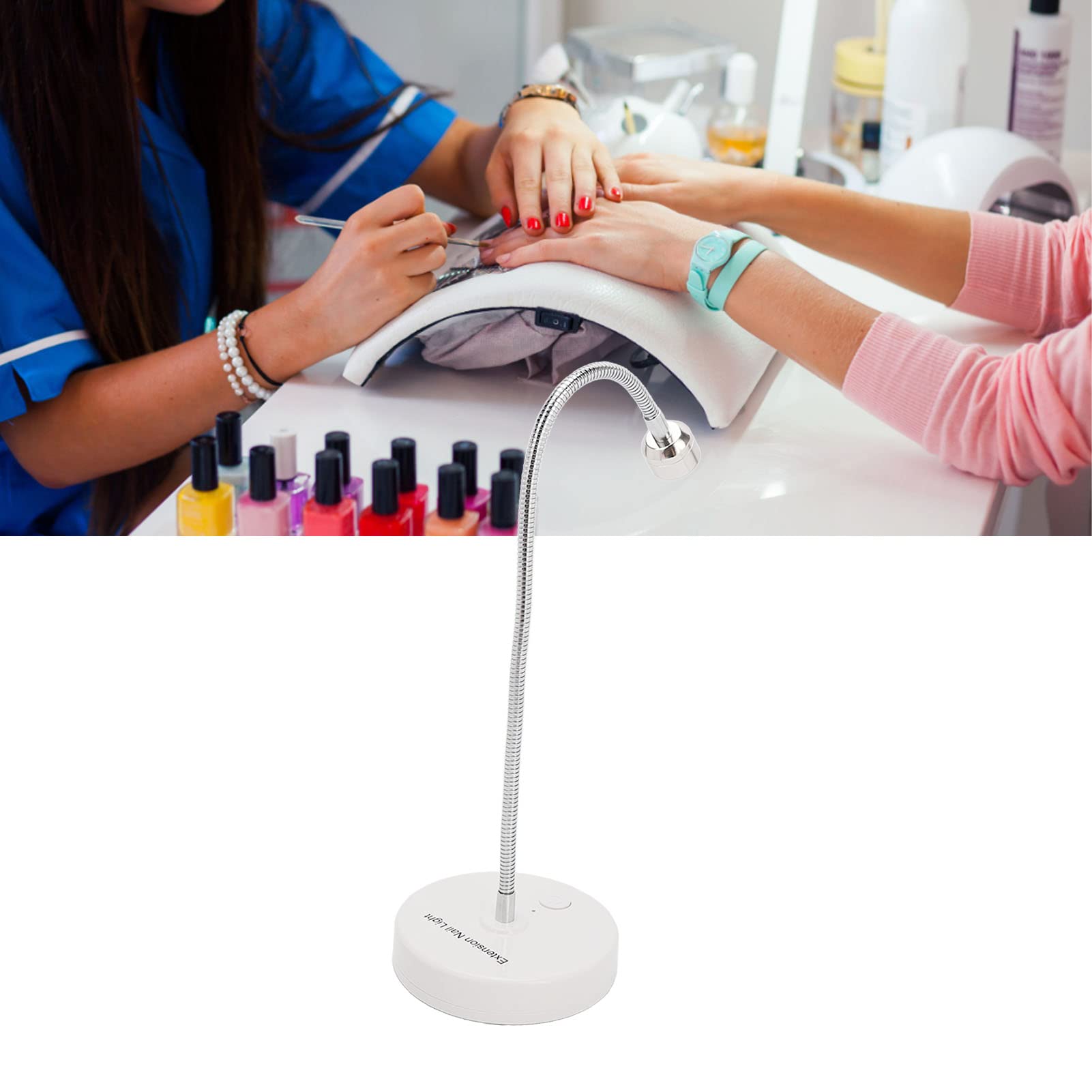 Lampada per Unghie Flessibile con Batteria, Tipo C Ricarica 3W LED Asciugatrice per Unghie, Mini Lampada per Unghie Portatile per Fai Te Domestico