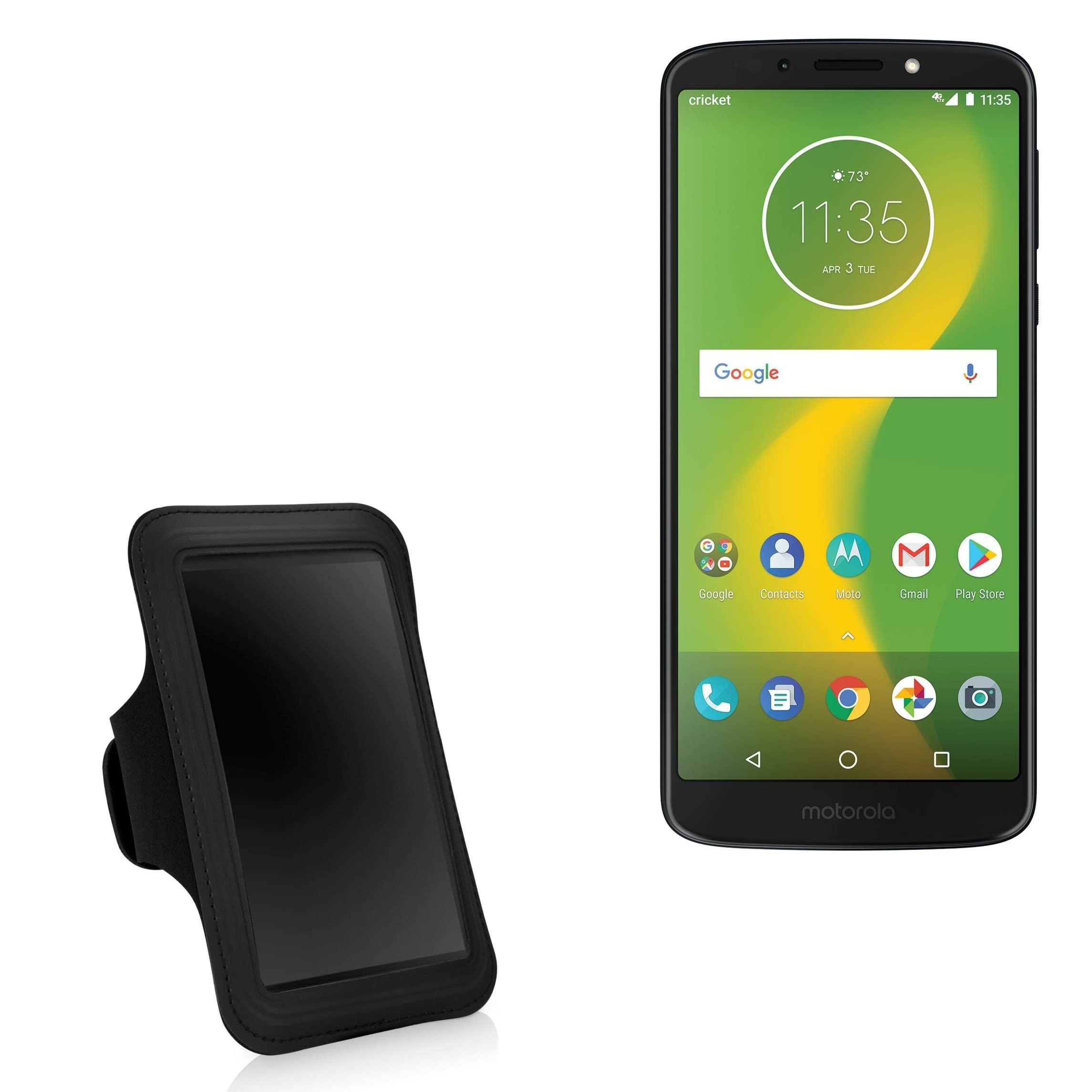 BoxWave Case Compatible with Motorola Moto G6 Forge - Sports Armband, Adjustable Armband for Workout and Running for Motorola Moto G6 Forge - Jet Black