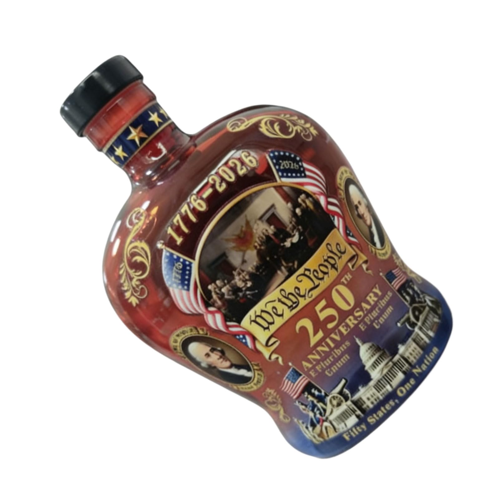 Shntig Sophisticated Clear Glass Beverage Bottle Celebrating States 250Th Founding Anniversary Crystal Liquor Container Commemorative Flasks