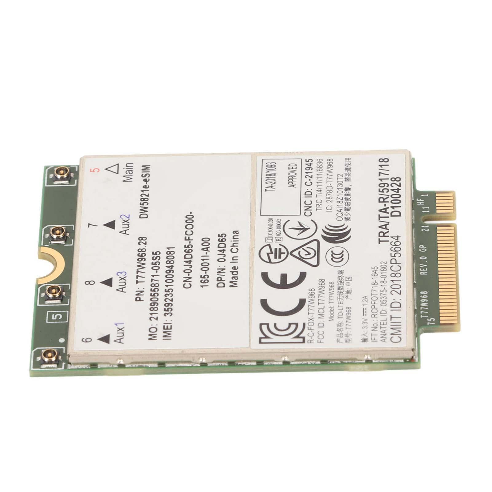 Yunseity Scheda Modulo 4G, Scheda di Rete 77W968 DW5821e CAT16 1GBPS, Supporto Supporto E Scheda di Rete ESIM per Laptop dell