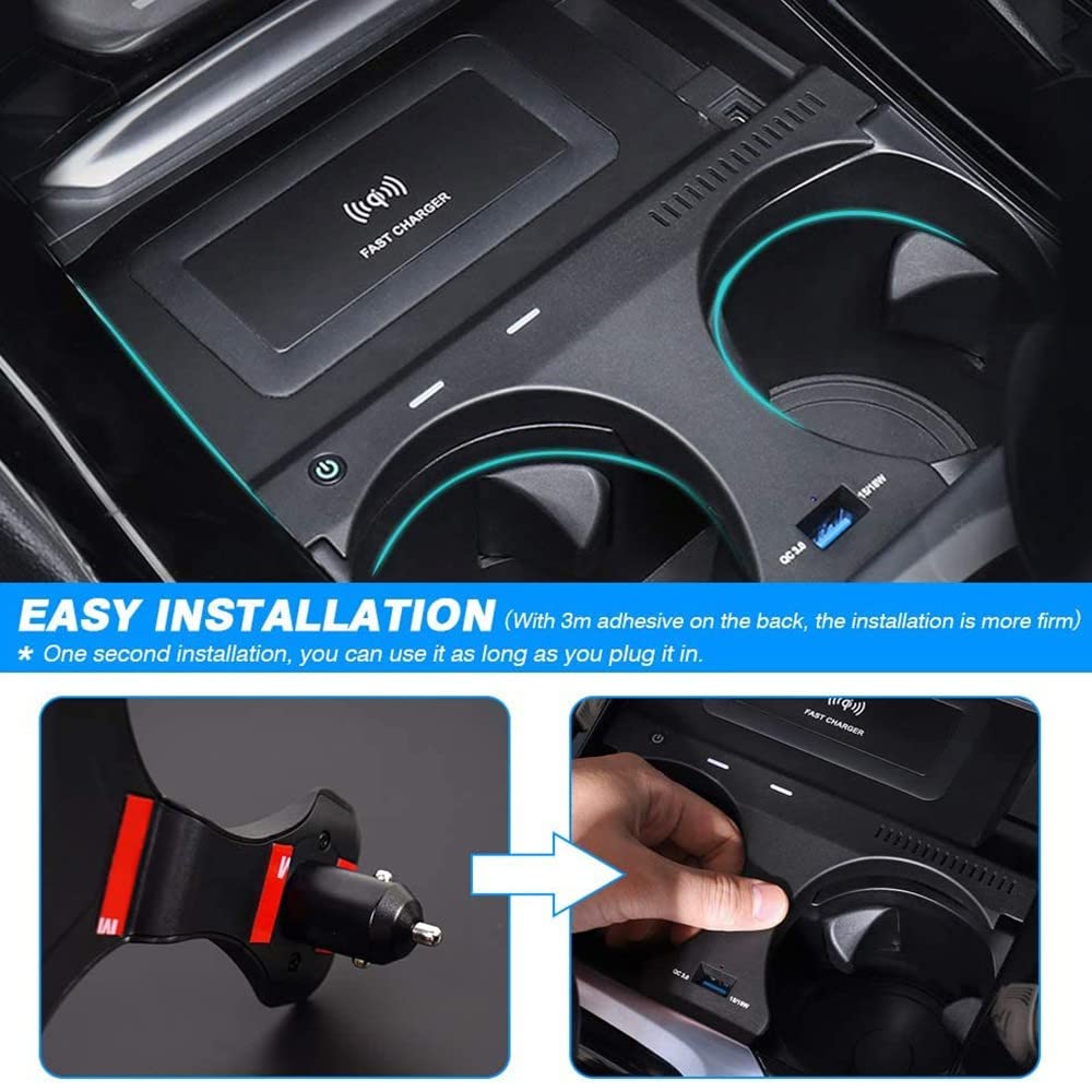 Cargador Inalámbrico Coche para BMW X3 2018-2021 X4 2018-2022 X3M/X4M 2019-2022 Consola Central Panel para BMW X3/X4, 15W Qi Carga Rápida Auto Teléfono Cargador Regalo para BMW Propietarios