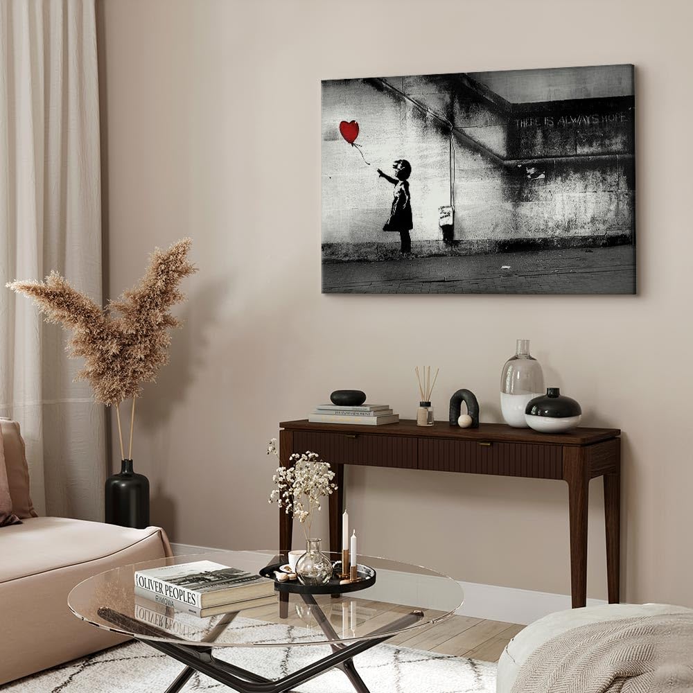 B&D XXL - Akustikbild with red Balloon, 120x80 cm, 1-teilig, Schallschutz | Verbessert Raumakustik, reduziert Hall, ideal fürs Büro oder Wohnzimmer, hochwertige Verarbeitung, schnelle Montage, stilvoll