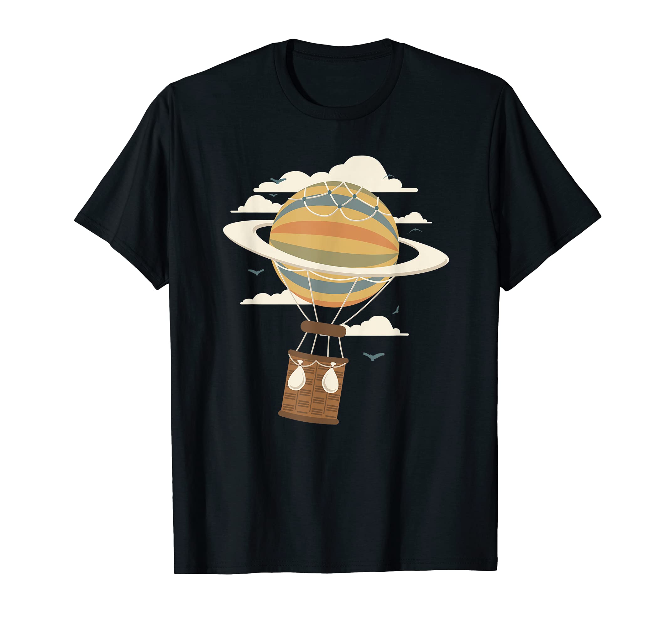 Hot Air Balloon Travel Saturn Astronomy Science Teacher Gift T-Shirt