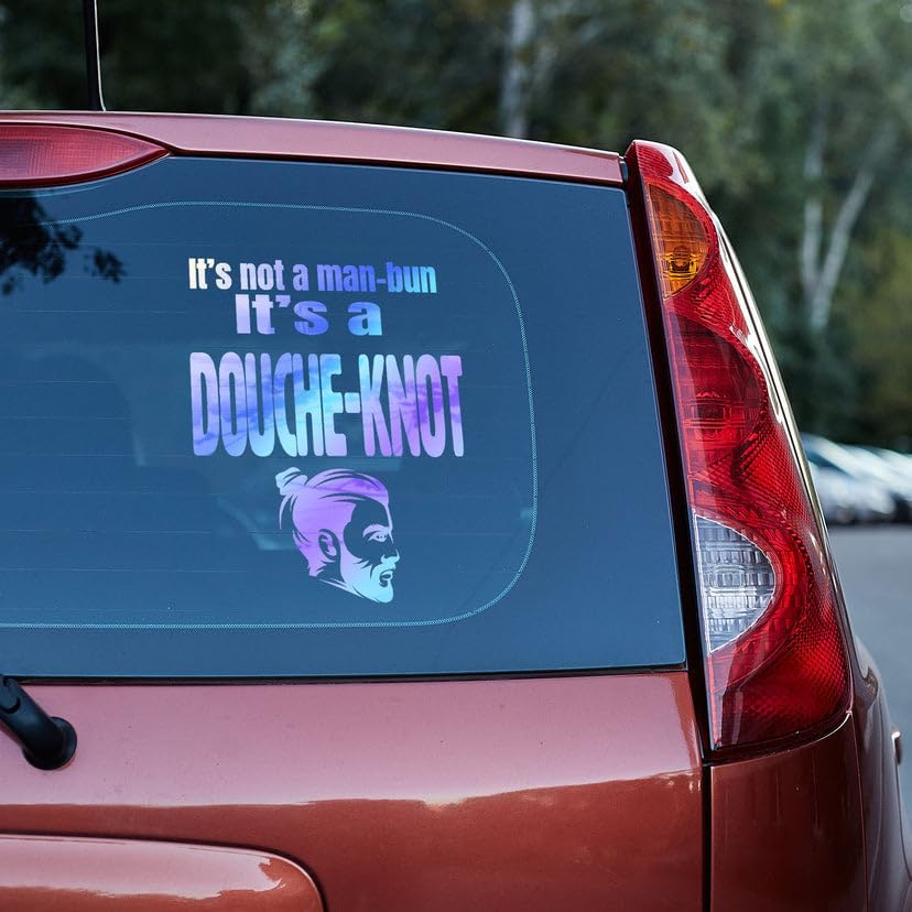 It's not a manbun it's a douche knot vinyl decal,window decals,window decals for vehicles,decals for vehicles