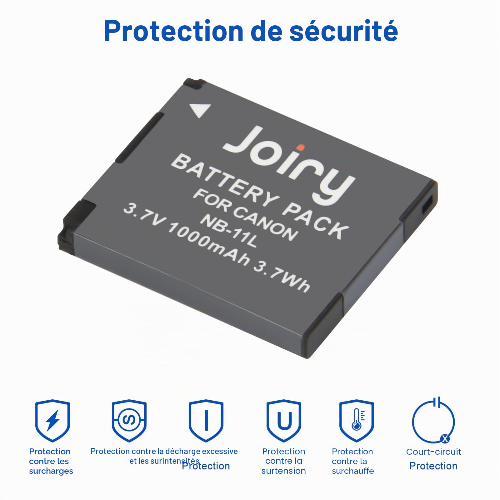 Joiry 2X NB-11L Batterie et Chargeur Compatible avec Canon PowerShot A2300 A2400 A2500 A2600 A3400 A3500 A4000, ELPH 110 115 130 320 340 HS, IXUS 265 132D 140 155 150 145