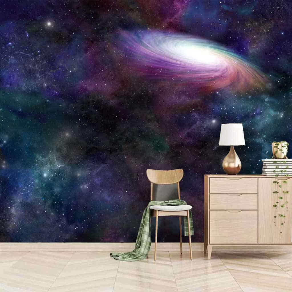 Photo murales paysage de galaxie de l'espace en toile adhésive