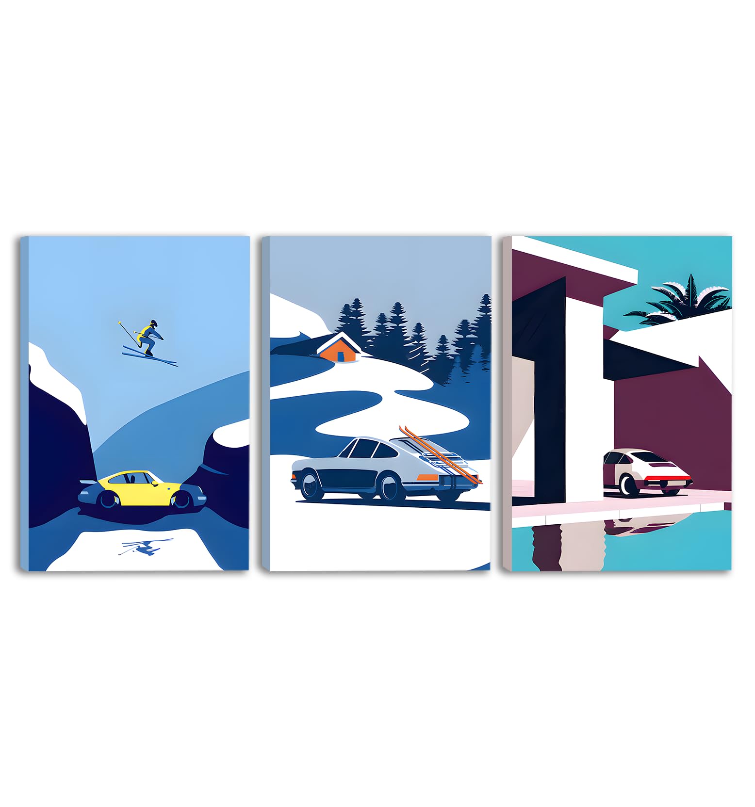 VejiA Auto Poster Canvas Wall Art 911 GT Turbo Posters Voor Mannen Slaapkamer Esthetiek Decor (Niet ingelijst 05, 12x18) : VejiA
