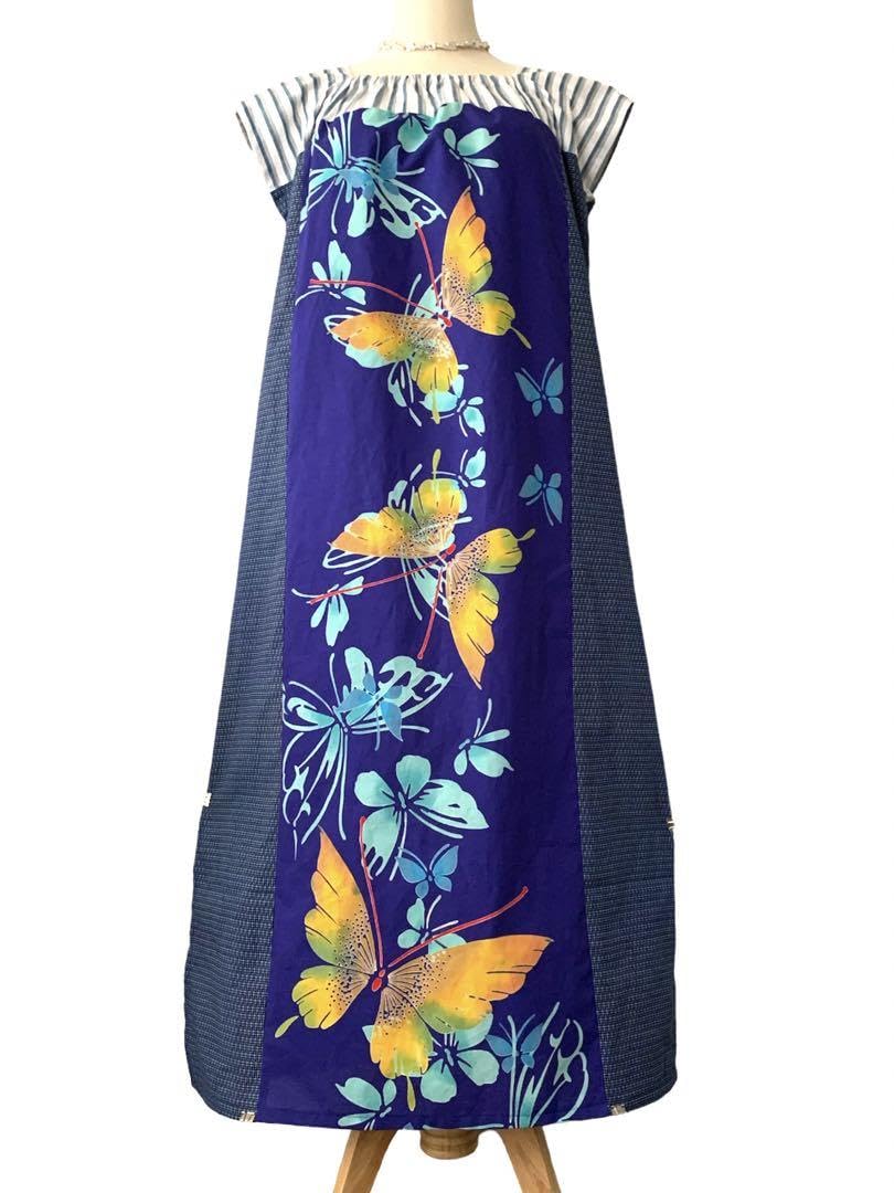 浴衣　反物　リメイク　マキシ丈　ワンピース Amazon.co.jp: 5Y35-345644浴衣リメイクワンピース マキシ