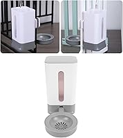 Vista 2 de POCREATION Jaula dispensadora automática de agua para mascotas, 1.5L, diseño de boca mojada, transparente con mecanismo de alimentación automática