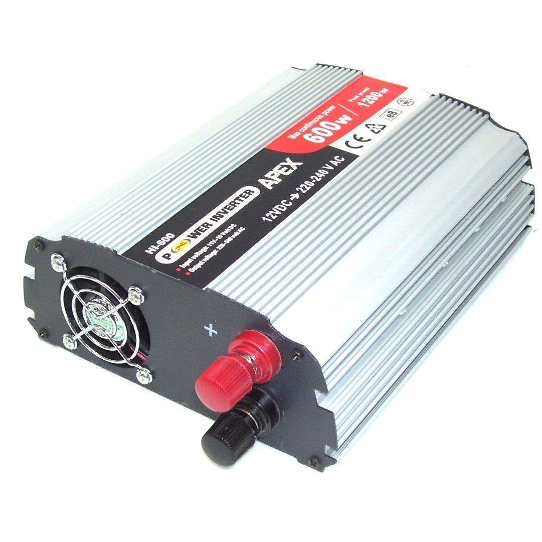 AWZ 06187 600 W / 1200 W z 2 gniazdami ze stykiem ochronnym, przetwornica napięcia 12 V USB, falownik prądu