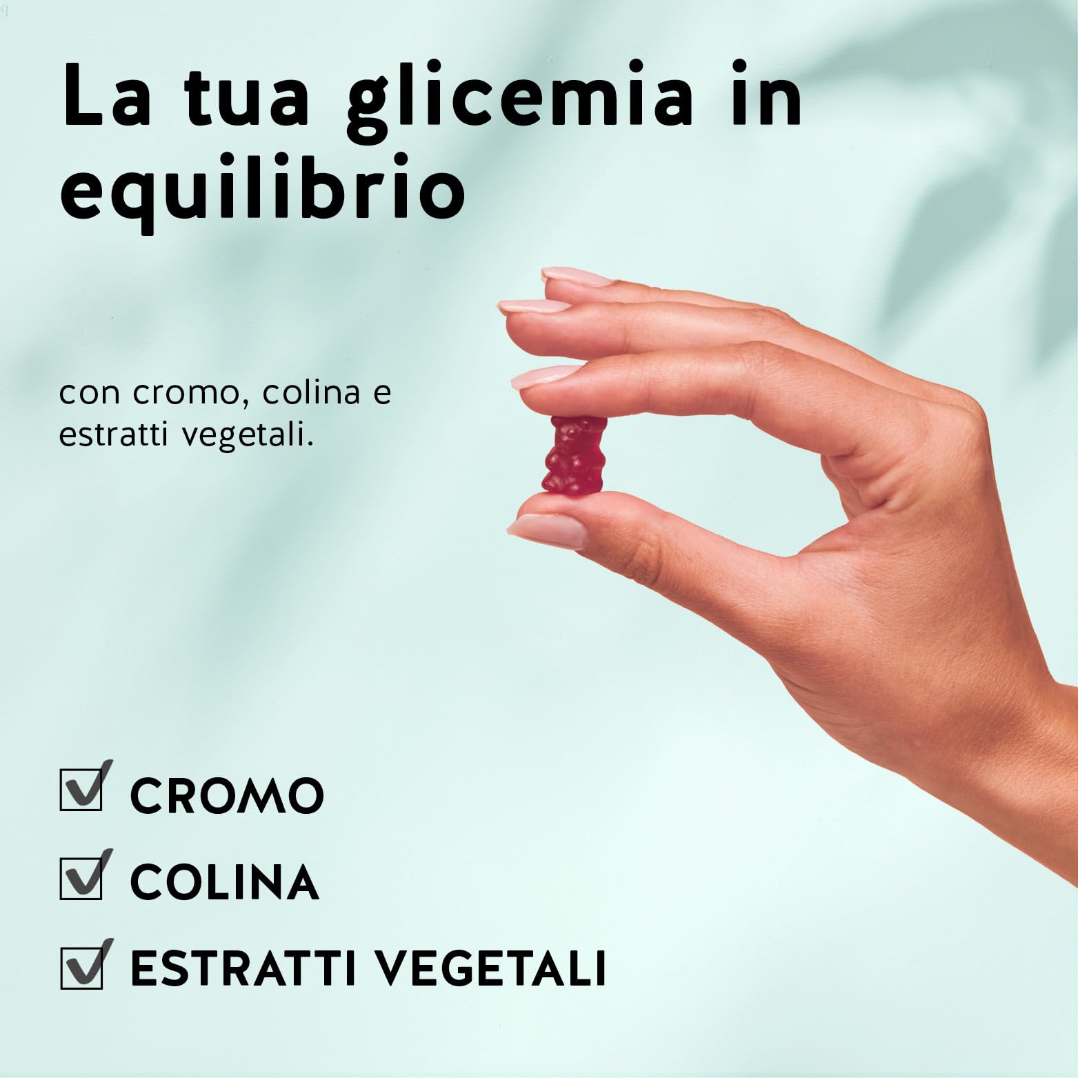 Snack Smart - Caramelle Gommose Controllo dell'Appetito - Multivitaminico, Con Cromo Picolinato e Colina - Senza Zuccheri Aggiunti, Vegano - 60 pezzi (1mese) - Bears with Benefits