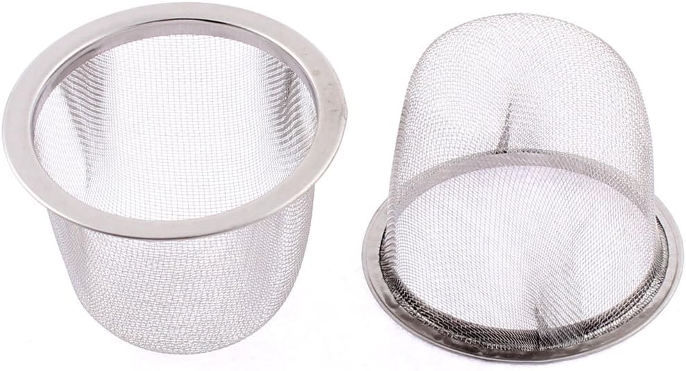 uxcell Stainless Steel Wire Mesh Tea Infuser Strainer Basket 63mm Dia 2 Pcs - Thumbnail 2