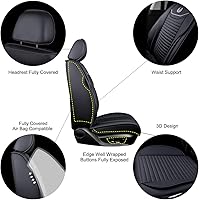 Vista 2 de OASIS AUTO Juego completo de fundas para asiento de automóvil, cojín de piel sintética impermeable de alta calidad, accesorios universales para SUV