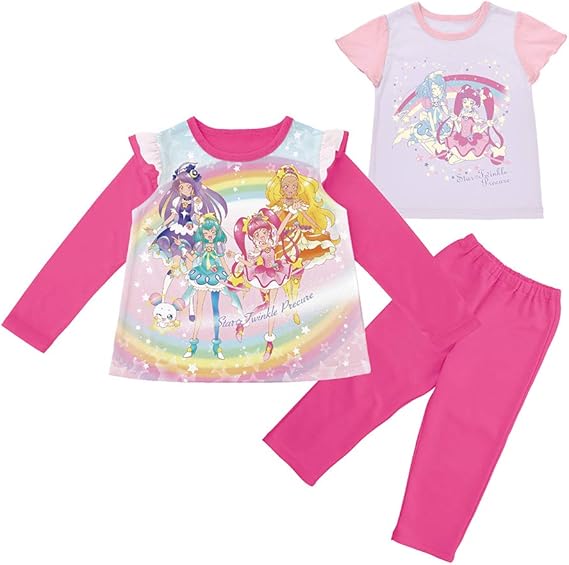 Amazon バンダイ Bandai 光るパジャマ スタートゥインクルプリキュア 2トップスパジャマ 1cm ピンク パジャマ 通販
