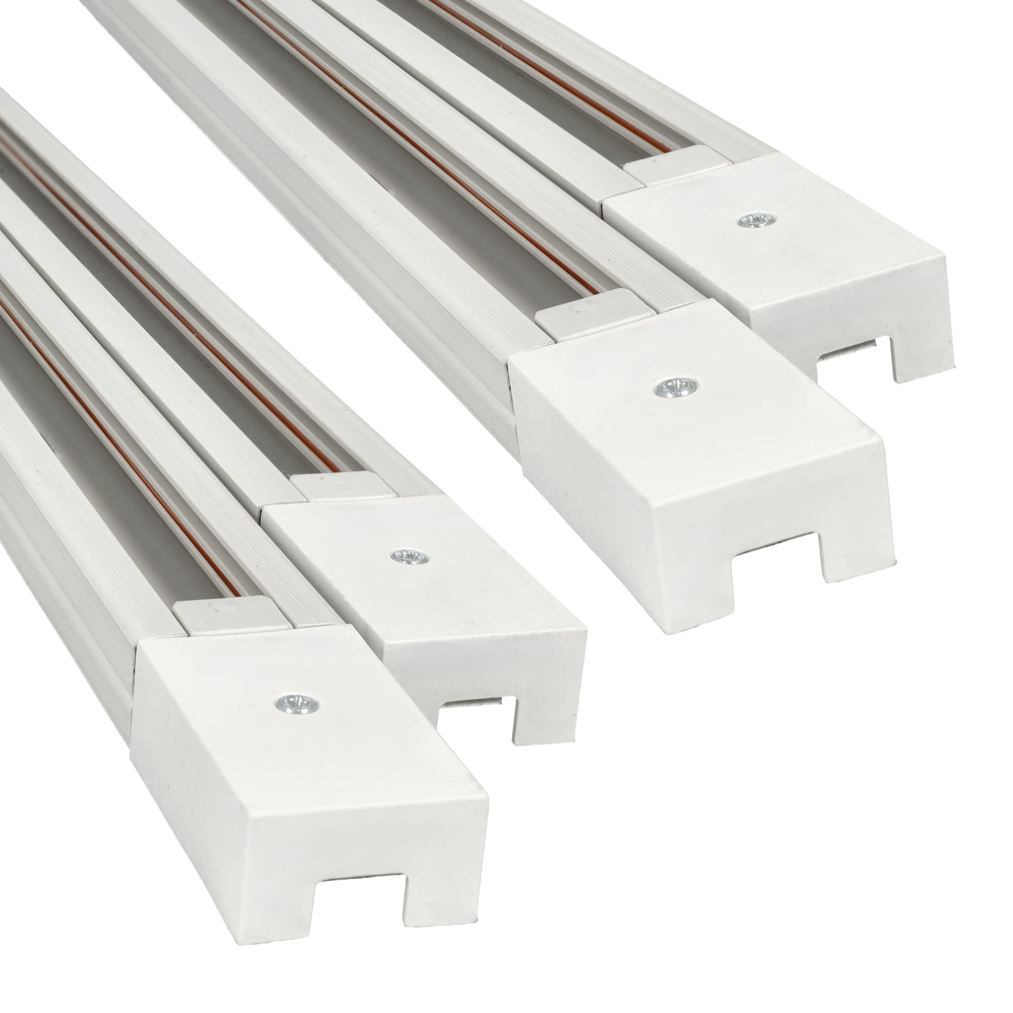 Jandei - Carril Monofásico Riel para Focos LED, Instalación en Superficie. Largo de 1 Metro. Ideal para Escaparate, Negocio, Tienda, Hogar, Vestidor… (Blanco, 4 unidades)