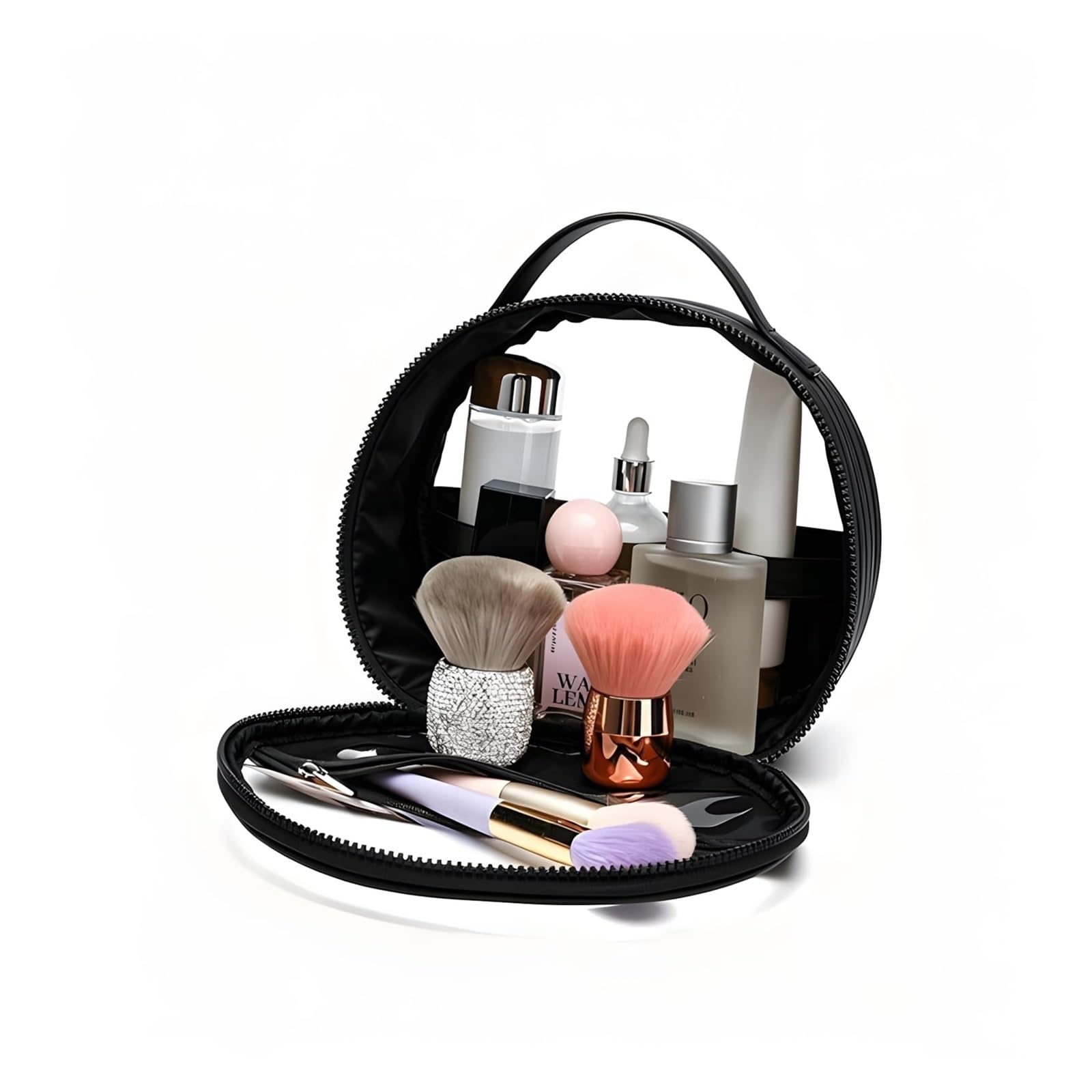 Trousse de Maquillage imperméable en TPU avec Protection pour Les Pattes, Organisateur de Toilette Grande capacité en PVC Transparent à Motif Diamant, étui de Voyage Portable et éc